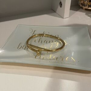 Gold Tone Nail Bangle